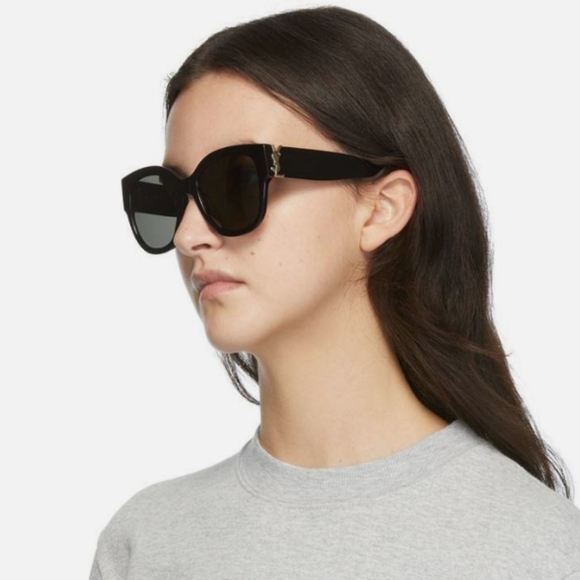 Brand New with Tags! YSL Saint Laurent Monogram Acetate 56MM Cat Eye Sunglasses - Picture 9 of 15